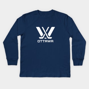 PWHL Ottawa Logo Kids Long Sleeve T-Shirt